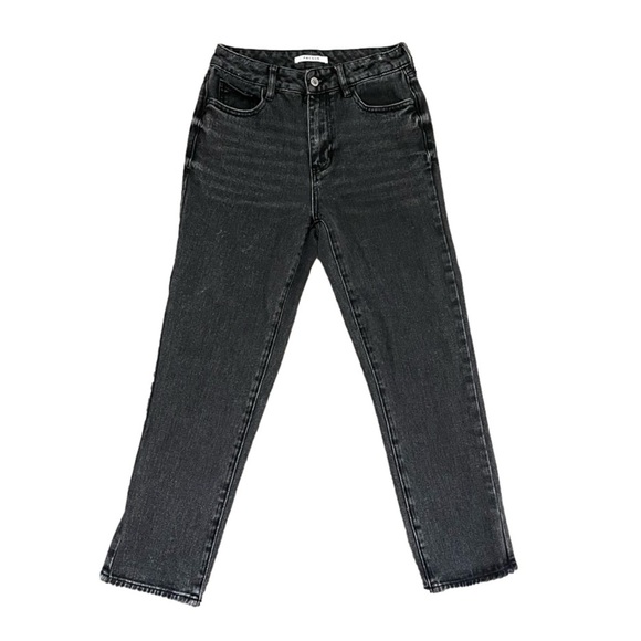 PacSun Denim - Pacsun Mom Denim Jeans 25 Dark Gray Straight Leg Whiskering Casual Pockets